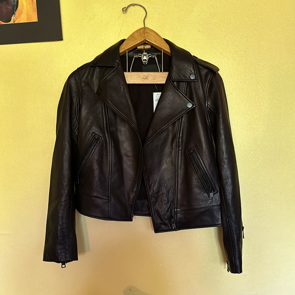 Black leather jacket